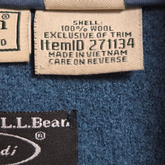 LL Bean Women's 2X Bellandi 100% Boiled Wool Coat Jacket Blue 271134 - Picture 16 of 16